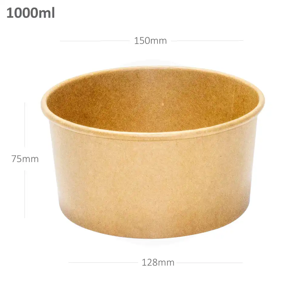 [012063] 1000ml Kraft Paper Salad Bowl 300/ctn