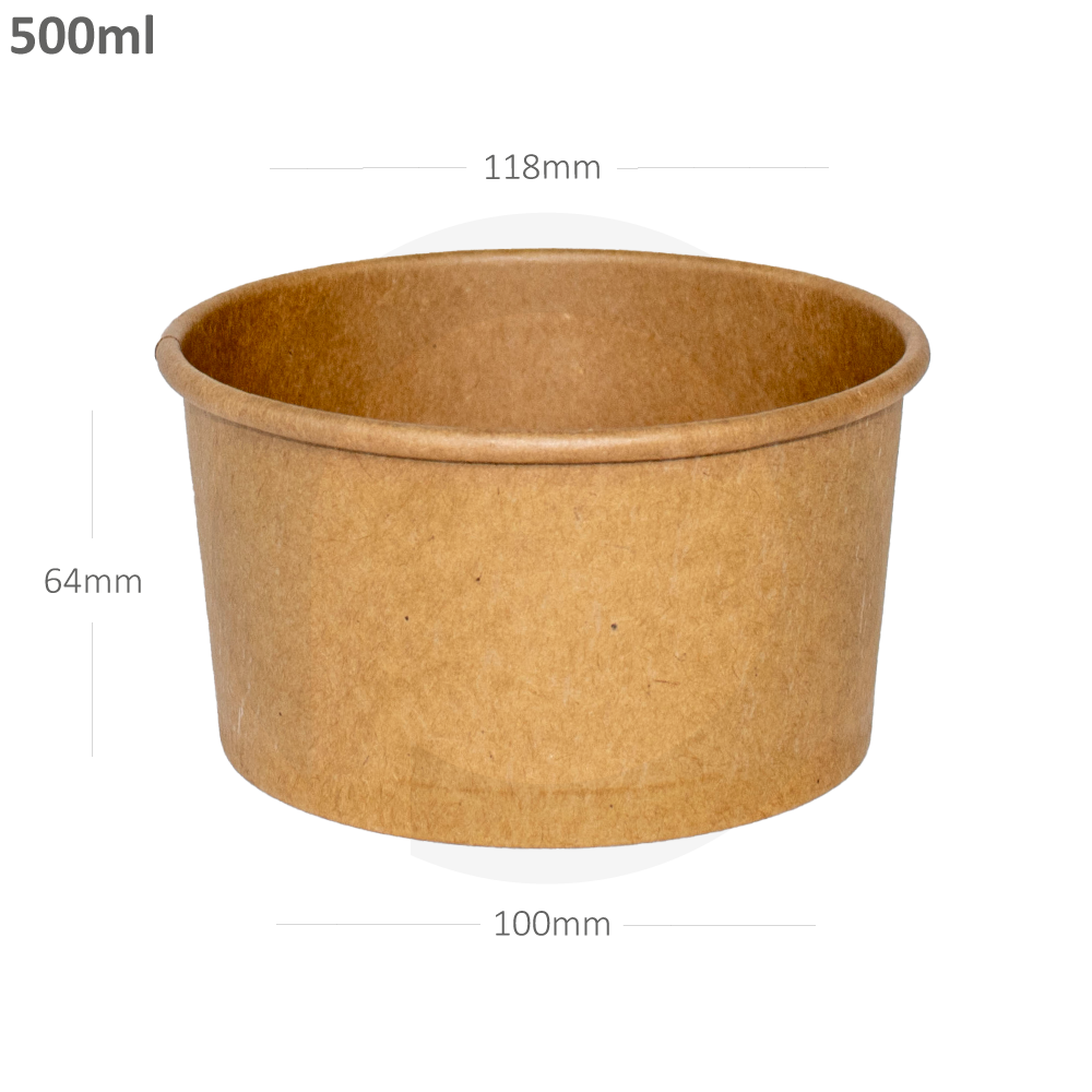 [012070] 500ml Kraft Paper Soup Cup 500/ctn