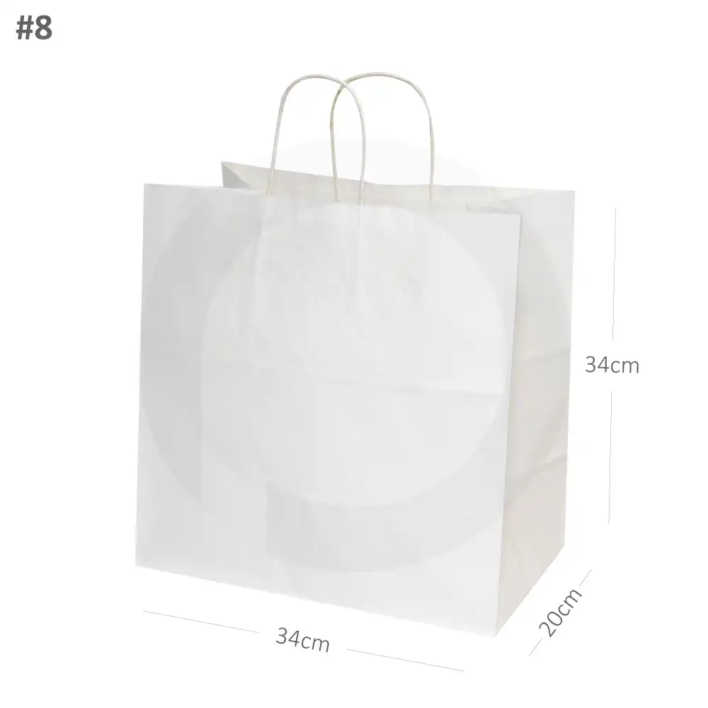 [031015] #8 White Paper Twisted Handle Bag 200/ctn