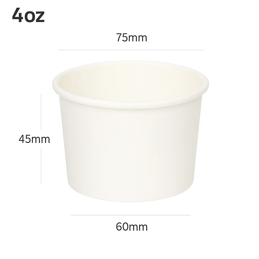 [051001] 4oz White Paper Ice Cream Cup 1000/ctn