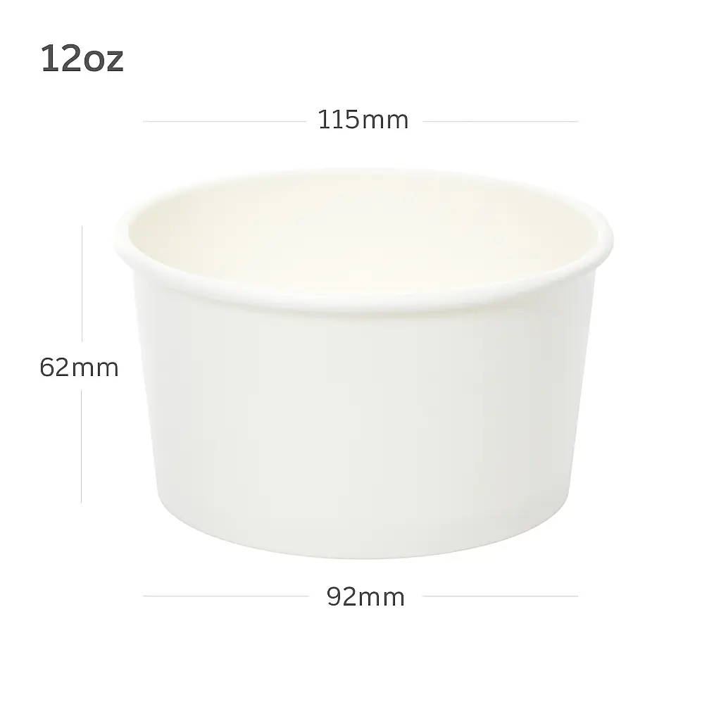 [015073] 12oz White Paper Soup Cup 500/ctn