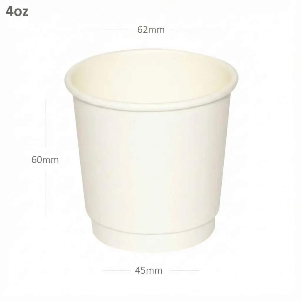 [015086] 4oz Double Wall White Paper Cup 500/ctn