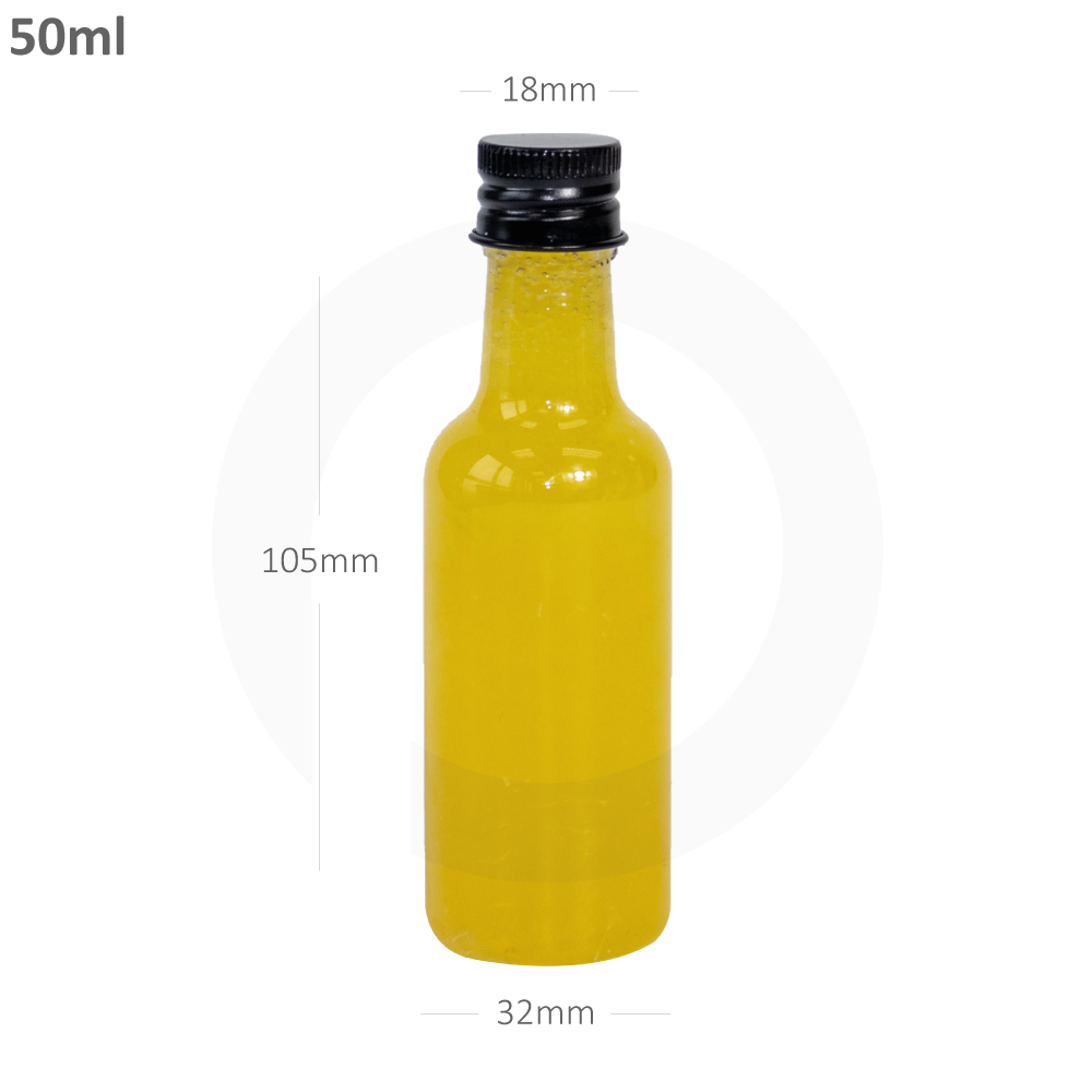 [010082] 50ml PET Plastic Bottle Matte Black Alu Cap 500/ctn