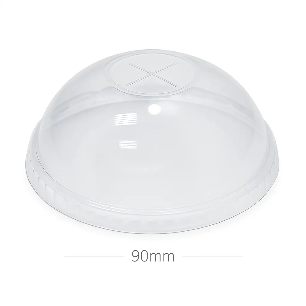 [012019] 90mm PET Plastic Dome Lid X hole 1000/ctn