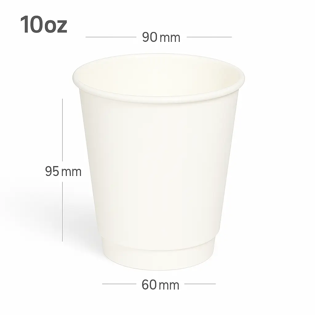 [015101] 10oz Double Wall White Paper Cup 500/ctn