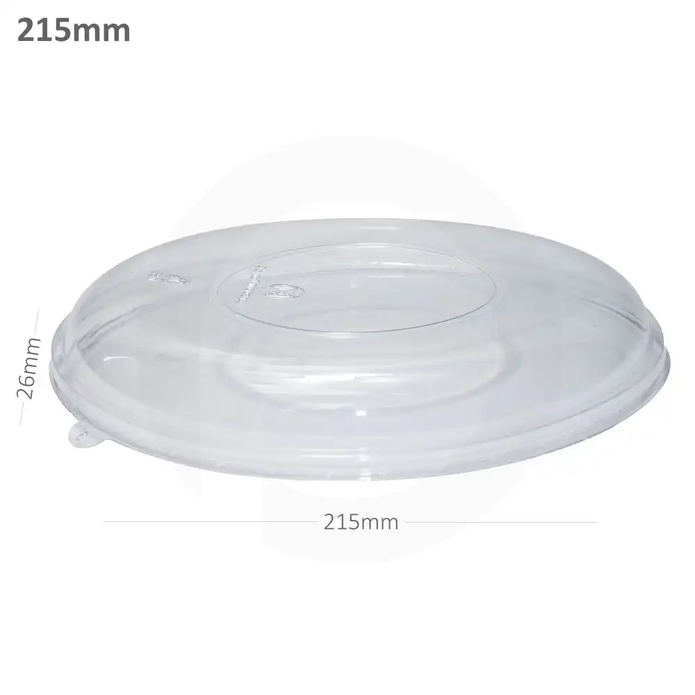 [058002] 215mm PET Plastic Sugarcane Bowl Lid 300/ctn