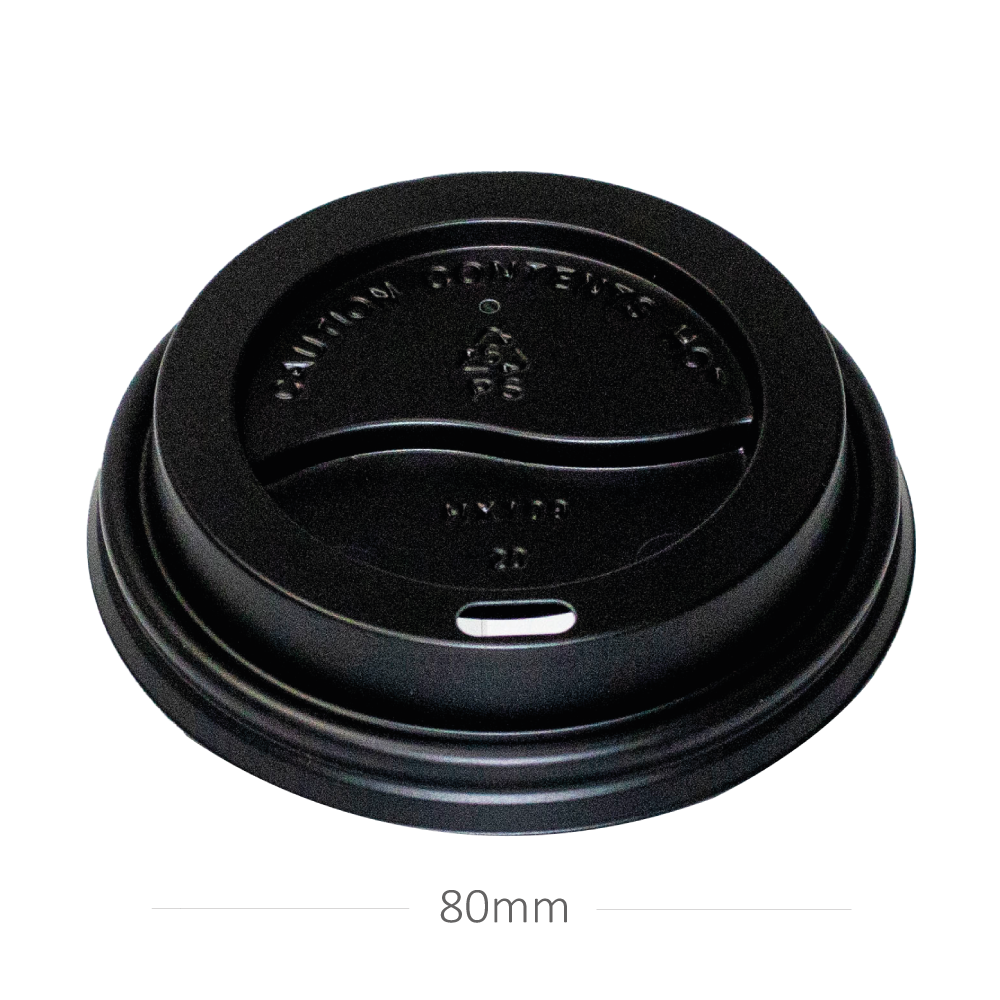 [015110] 80mm PS Plastic Black No Cap Lid 500/ctn