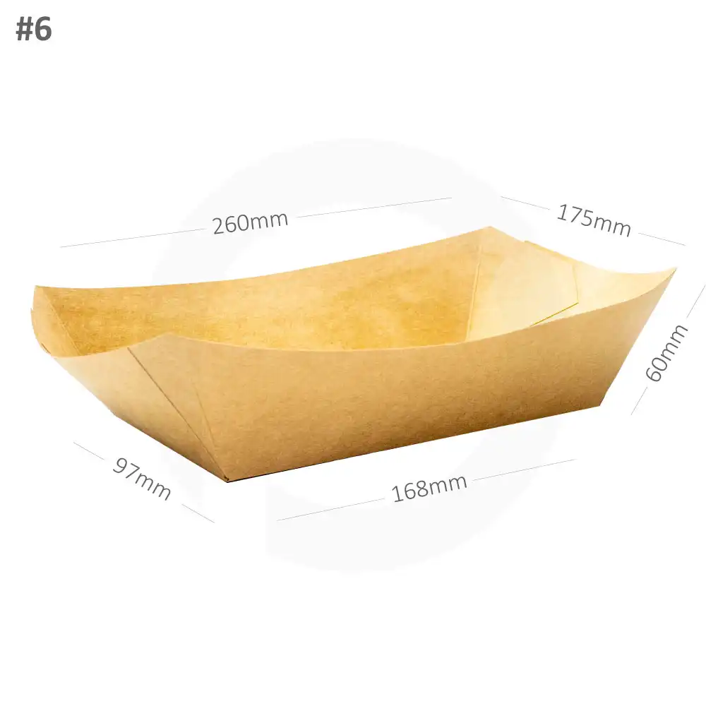 [052012] #6 Kraft Paper Food Tray 500/ctn