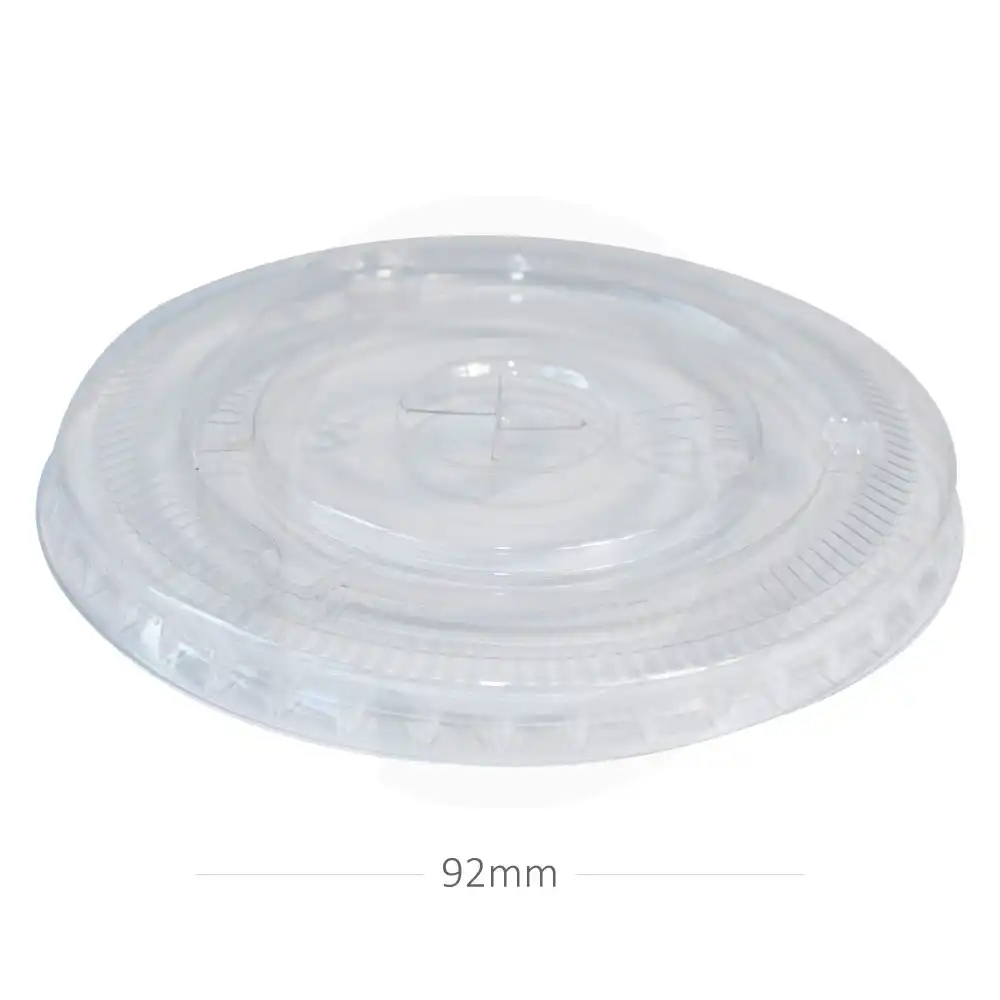 [012005] 92mm PET Plastic X Hole Flat Lid 1000/ctn