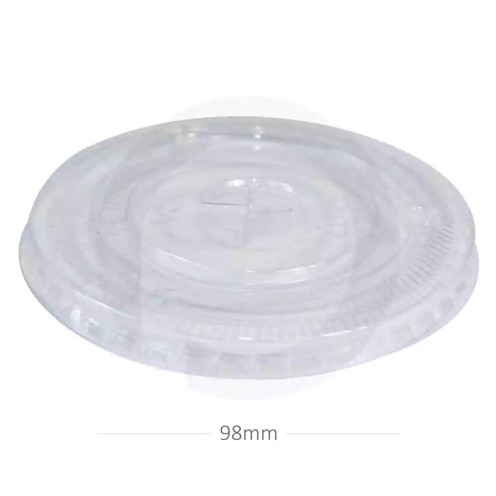 [012029] 98mm Clear PET Plastic X Hole Flat Lid 1000/ctn