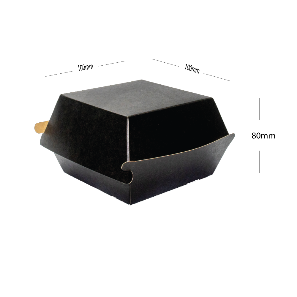 [333009] Black - #1 Burger Kraft Paper Box 200/ctn