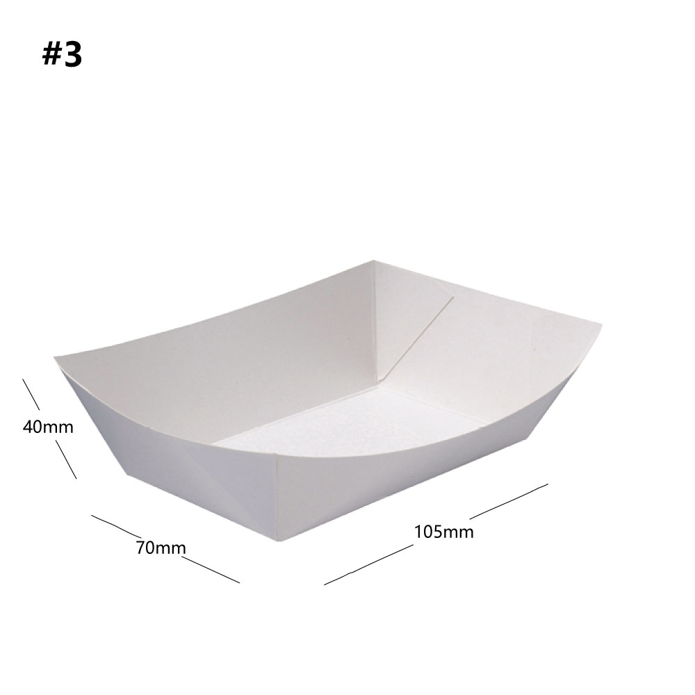 [333011] #3 White Paper Food Tray 500/ctn