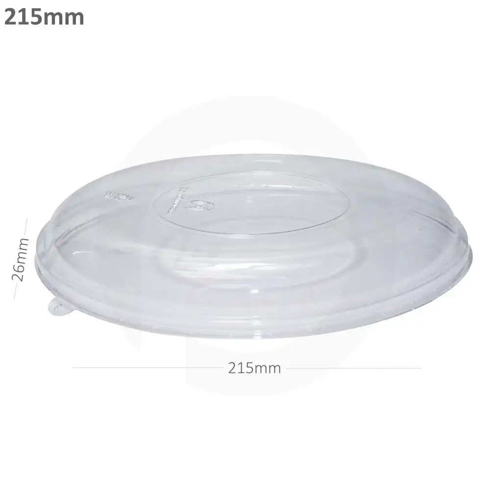 [062005] 215mm PET Plastic Sugarcane Bowl Lid 300/ctn