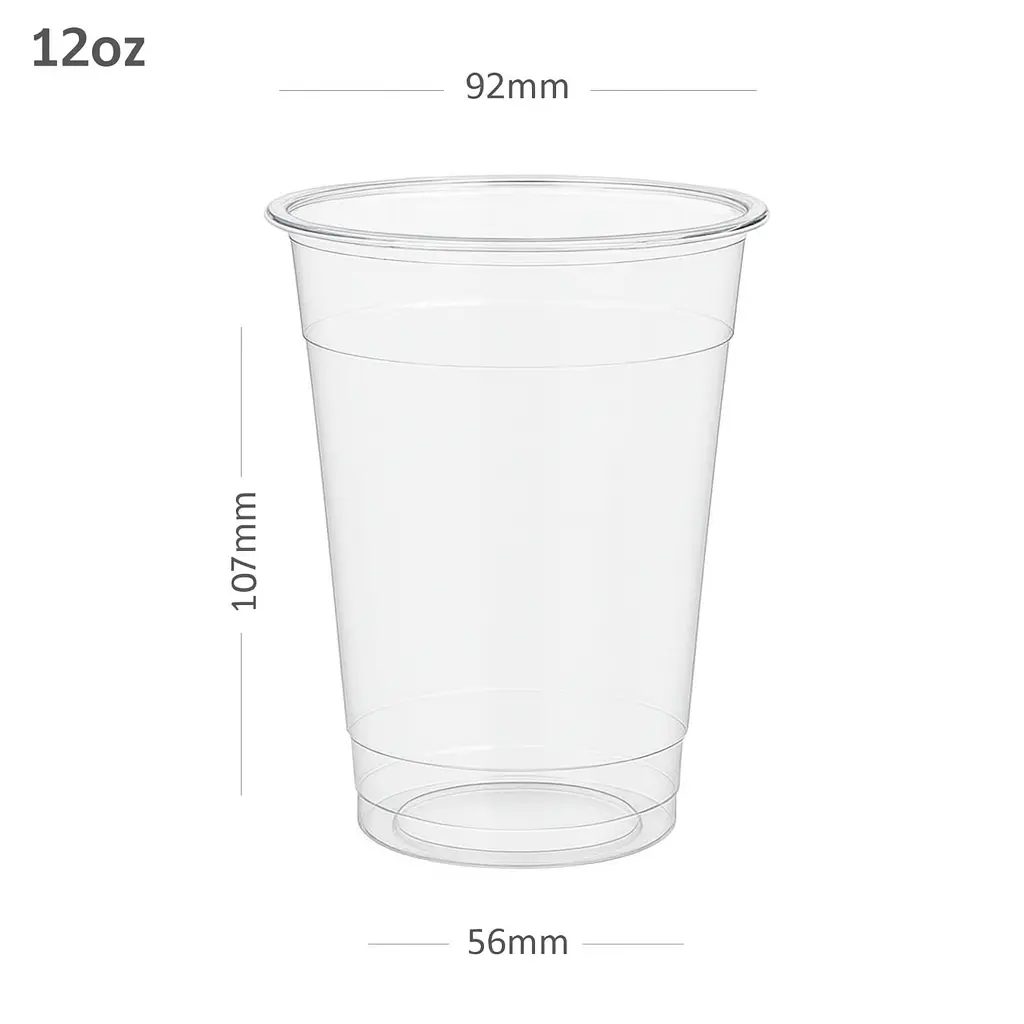 [353002] 12oz-92 Clear PET Plastic Cup 1000/ctn