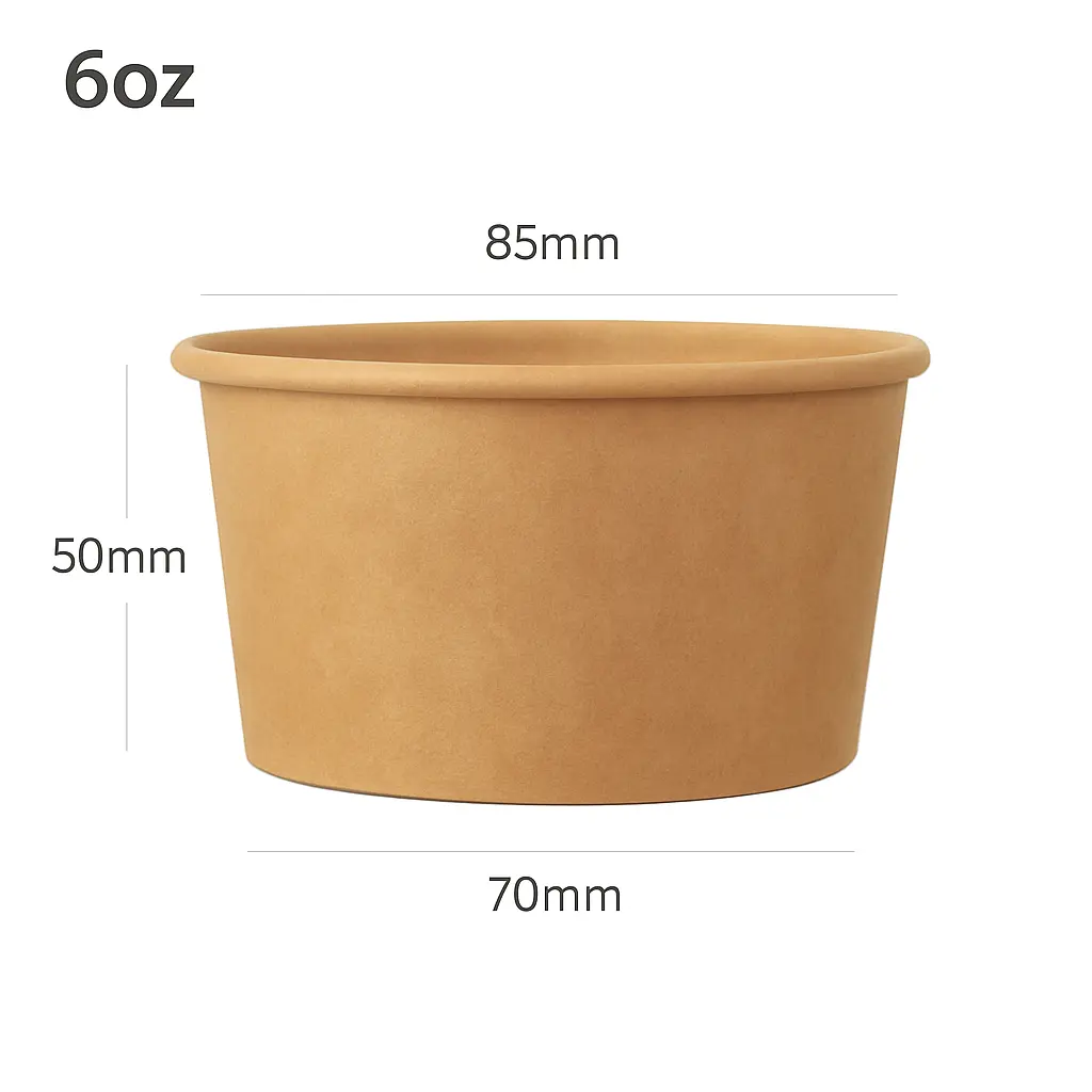 [051015] 6oz Kraft Paper Ice Cream Cup 1000/ctn