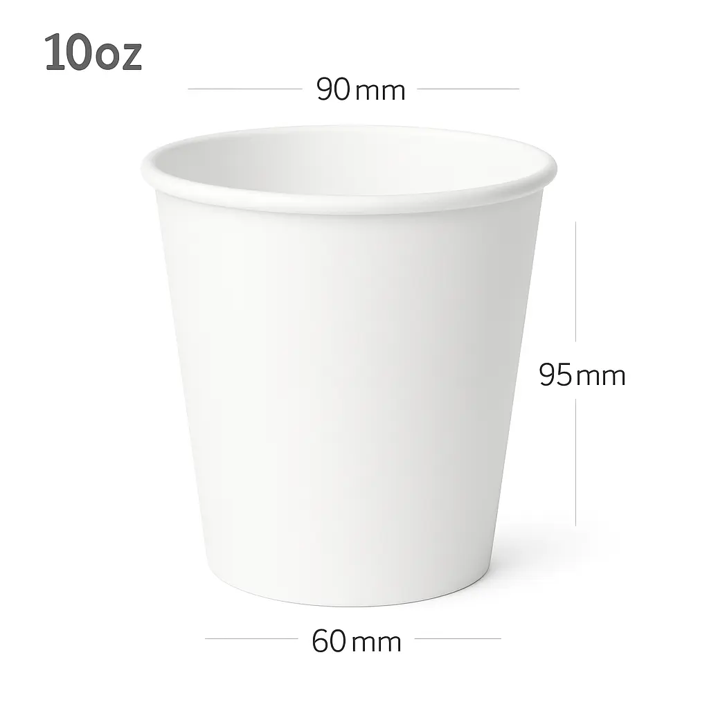 [015020] 10oz Single Wall White Paper Cup 1000/ctn