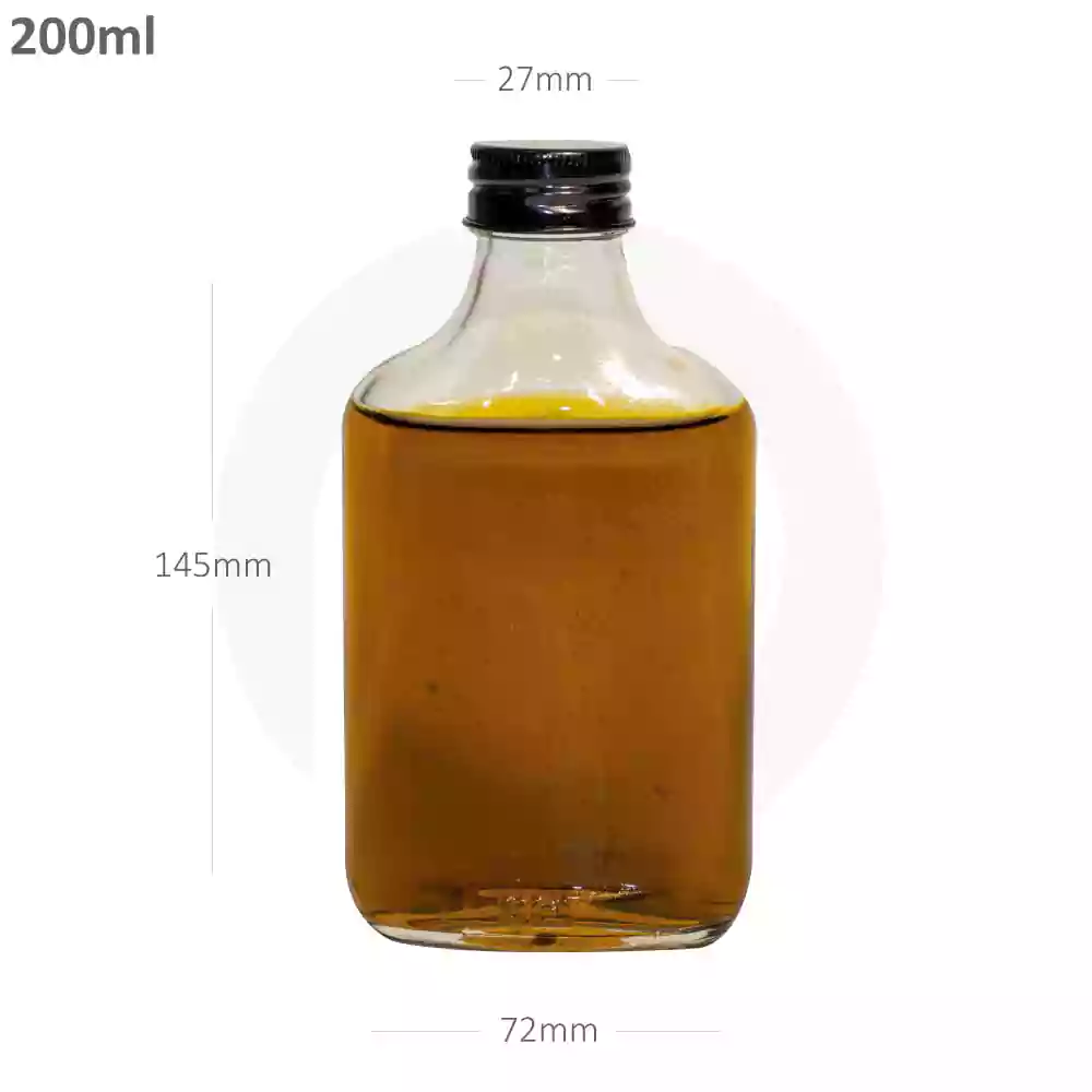 [022003] 200ml B Cold Brew Glass Bottle Black Alu Cap 50/ctn