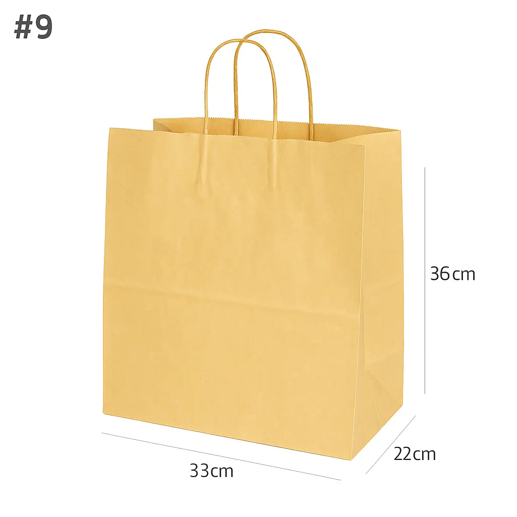 [new033] #9 Kraft Paper Twisted Handle Bag 200/ctn
