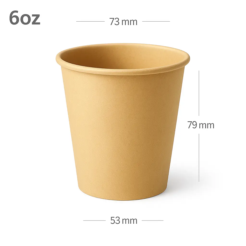 [new078] 6oz Single Wall Kraft Paper Cup 1000/ctn