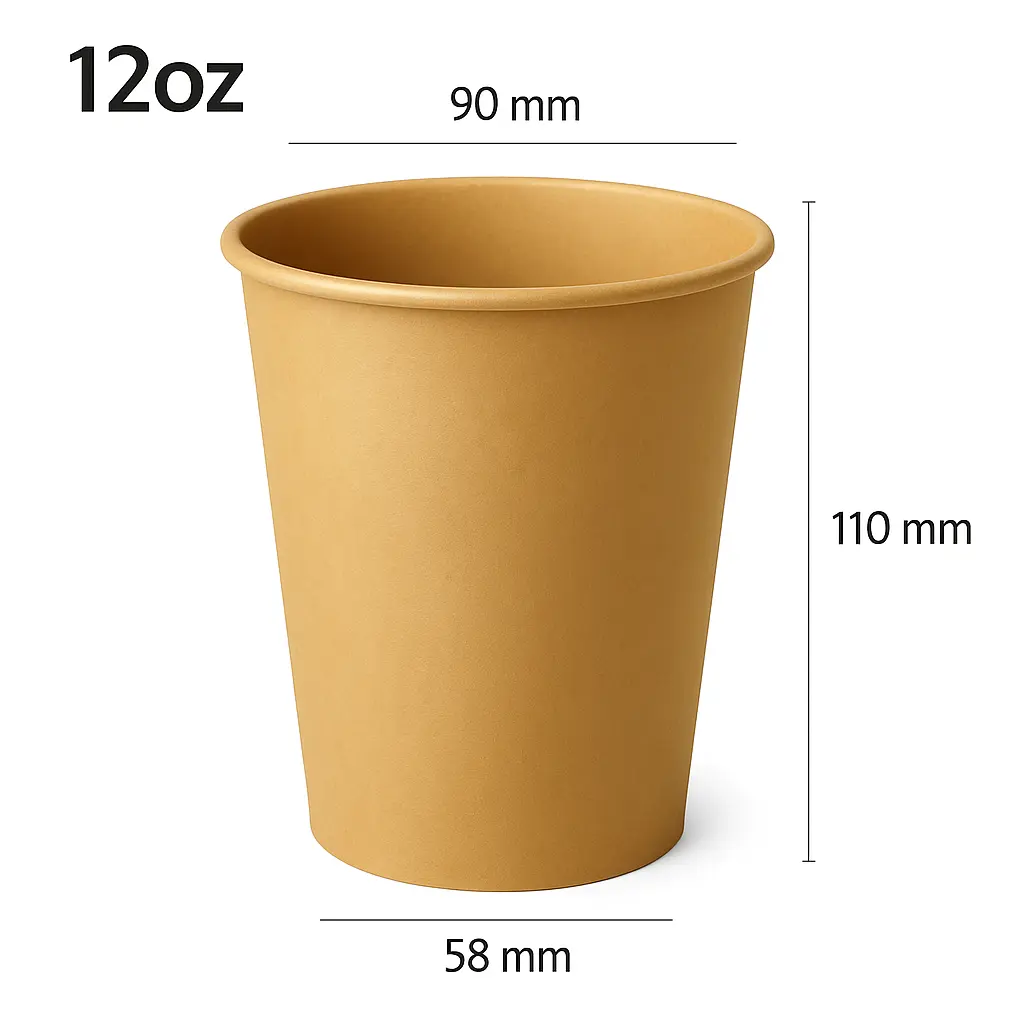 [new081] 12oz Single Wall Kraft Paper Cup 1000/ctn