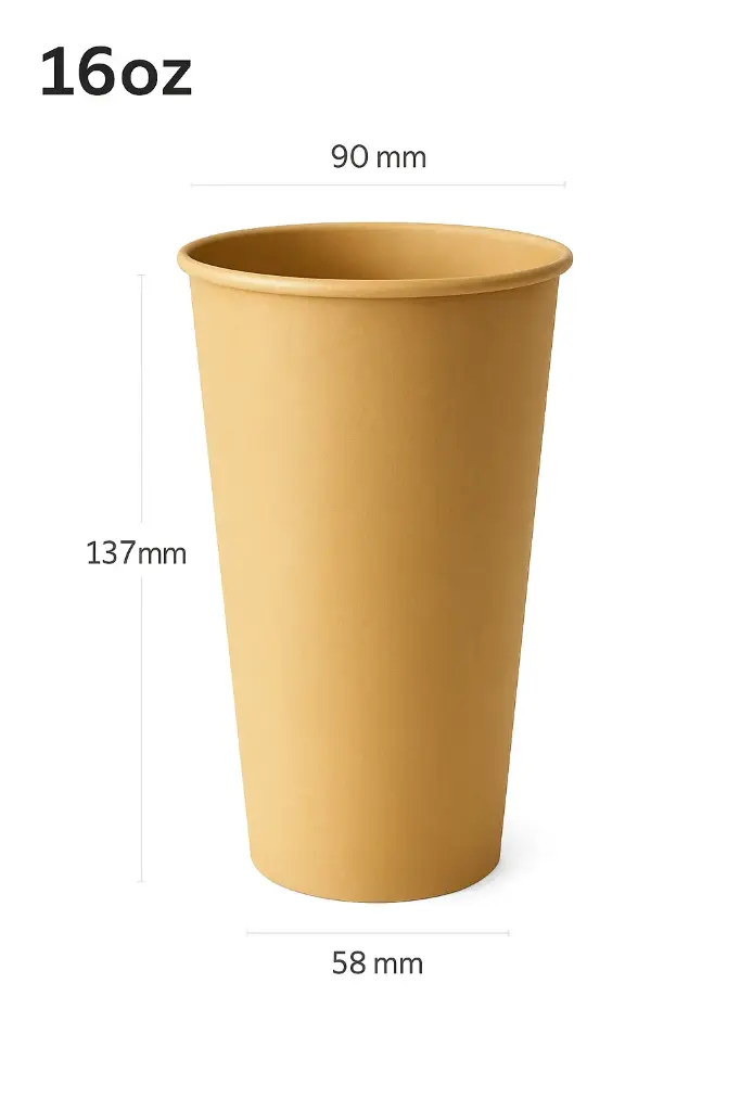 [new082] 16oz Single Wall Kraft Paper Cup 1000/ctn