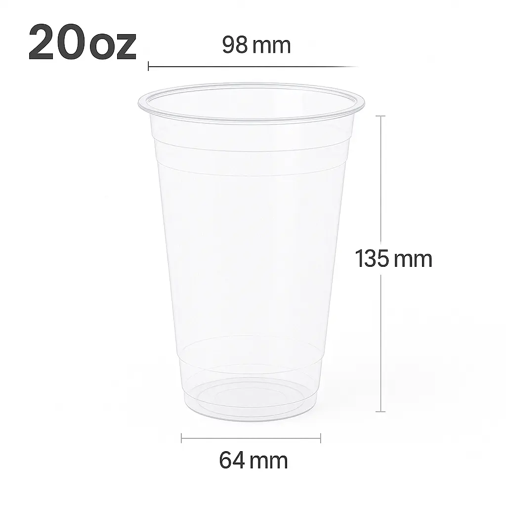 [new108] 20oz-98 PET Plastic Cup 1000/ctn