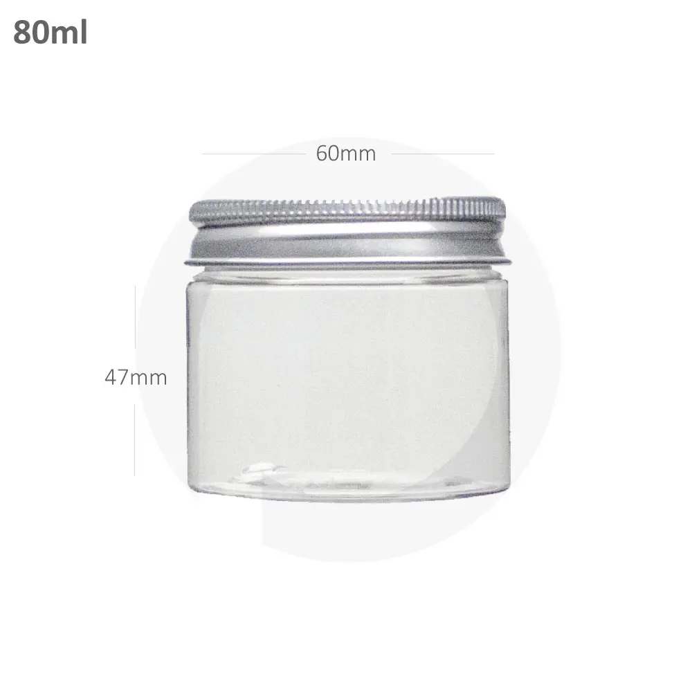 [new150] 80ml/60mm PET Plastic Jar Alu Cap 100/ctn