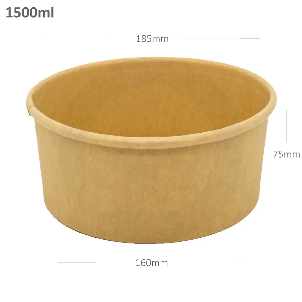 [new171] 1500ml Kraft Paper Salad Bowl 300/ctn