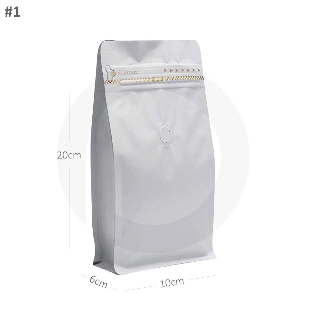 [new210] #1 White Flat Bottom Ziplock Valve Bag 300/ctn