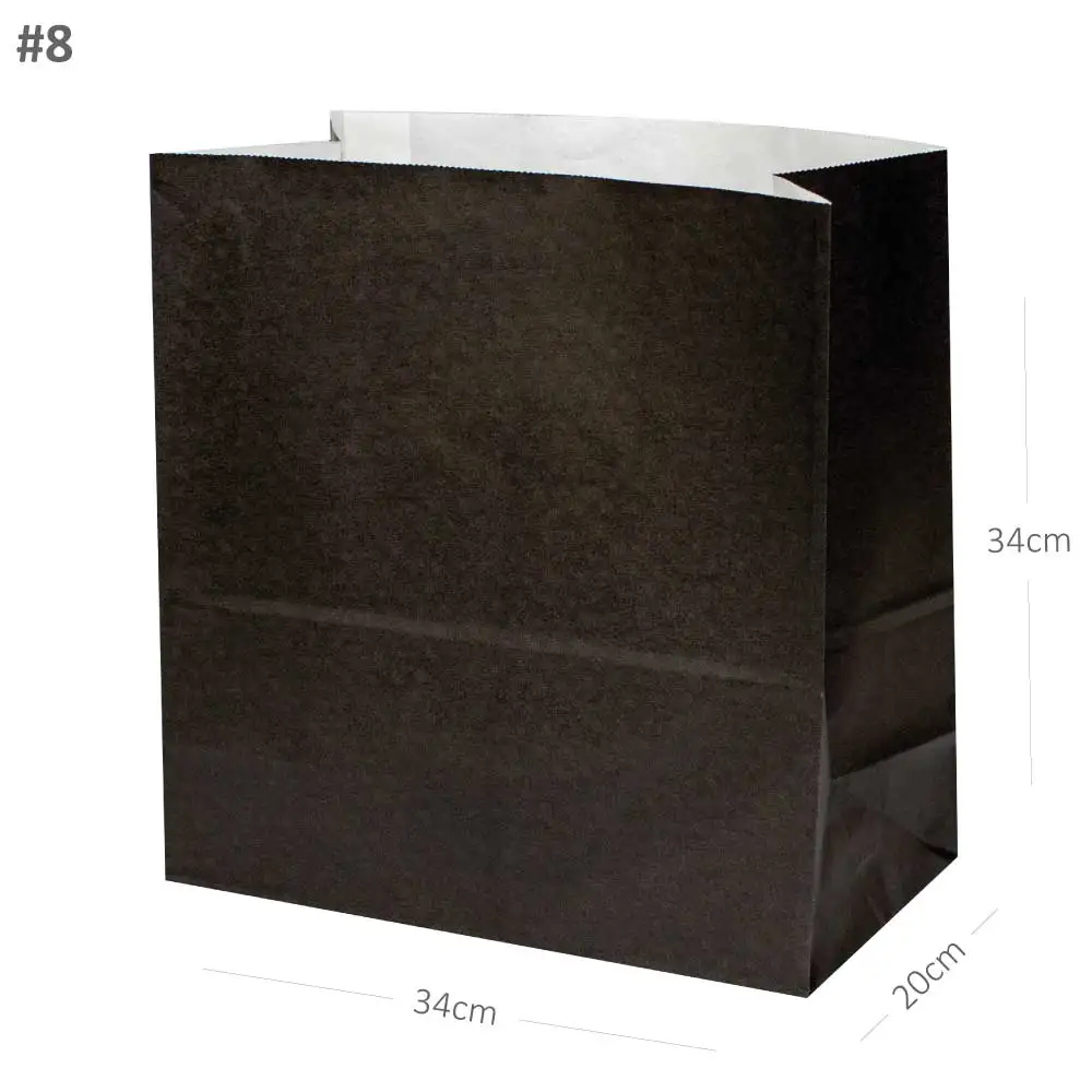 [new311] Black - #8 White Paper No Handle Bag 200/ctn