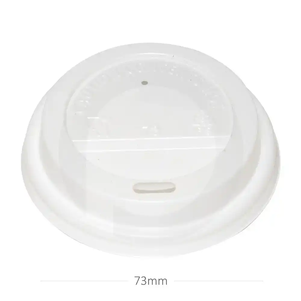 [105010] 73mm PS Plastic White No Cap Lid 1000/ctn