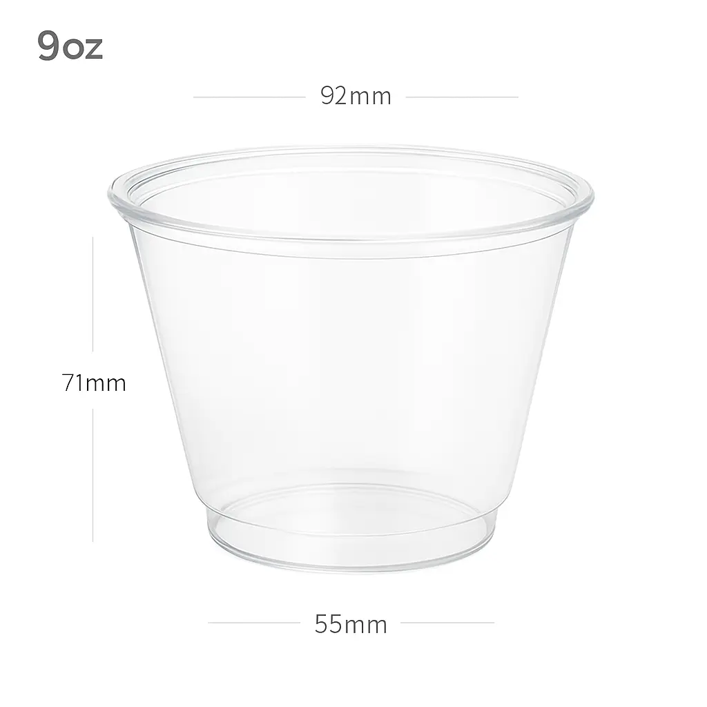 [076042] 9oz PET Plastic Ice Cream Cup 1000/ctn