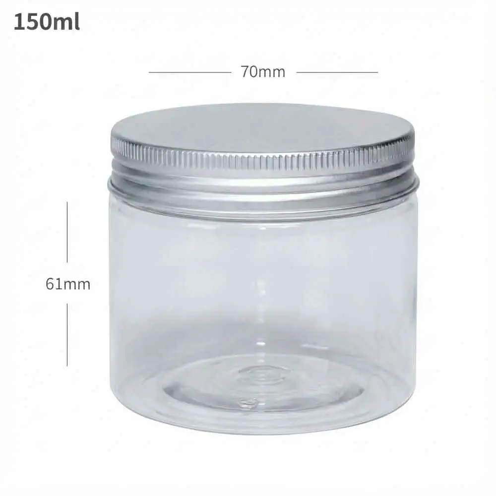 [003002] 150ml/70mm PET Plastic Jar Alu Cap 100/ctn