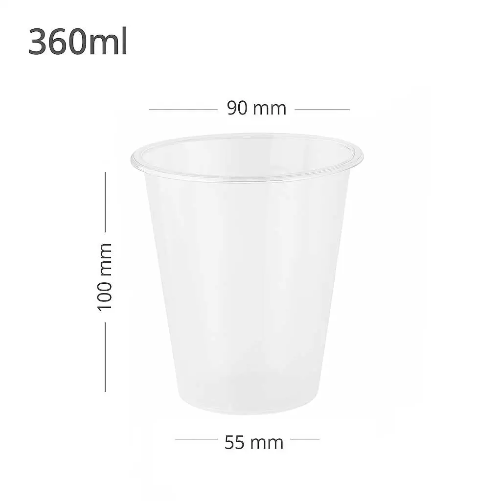 [350005] 360ml/90mm Clear PP Plastic Cup 500/ctn