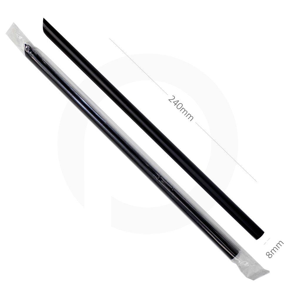 [076045] مزاز 8×240 مم بلاستيك اسود بغلاف بلاستيك شفاف 4000 حبة