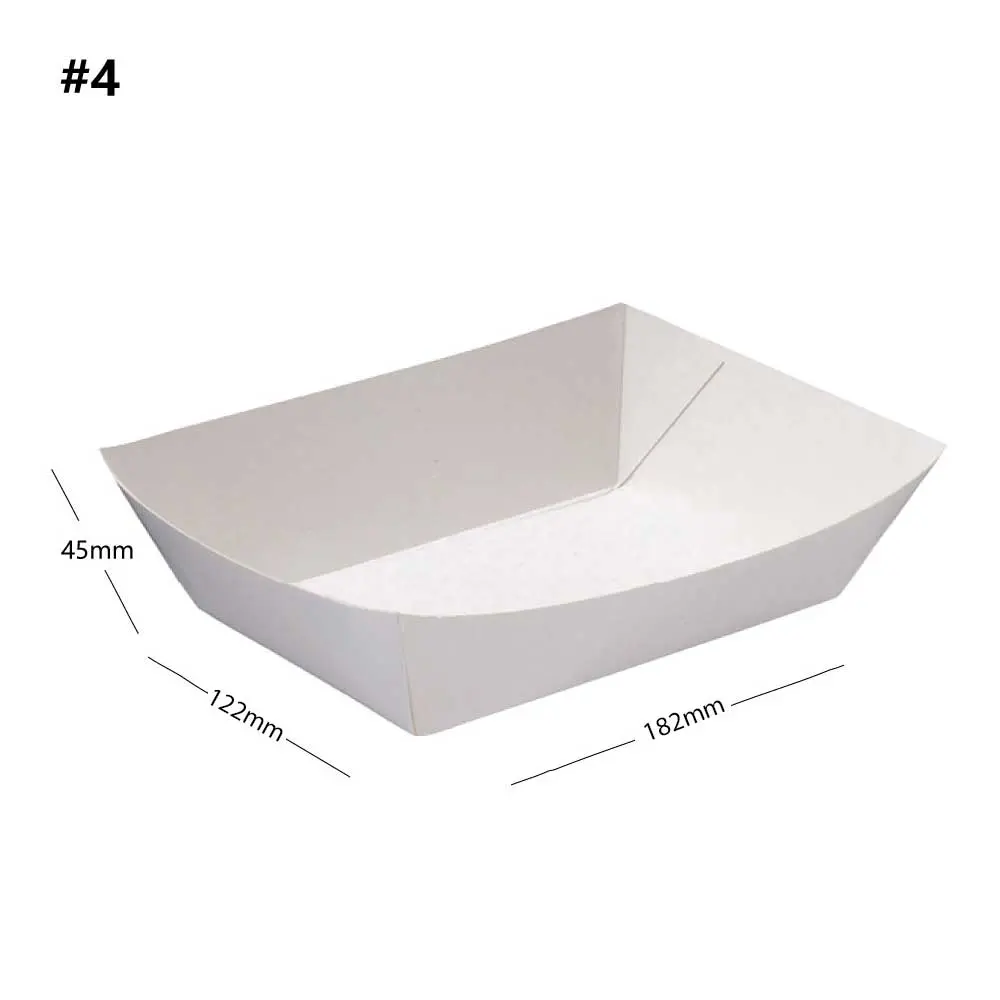 [052040] #4 White Paper Food Tray 500/ctn
