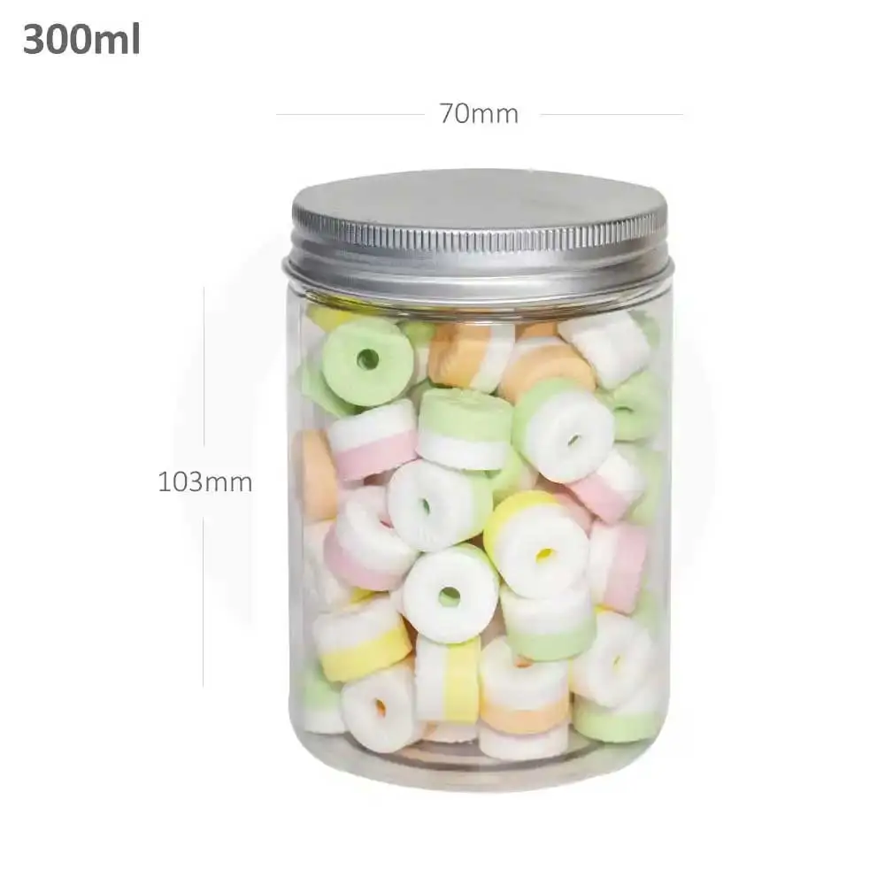[076051] 300ml/70mm PET Plastic Jar Alu Cap 100/ctn