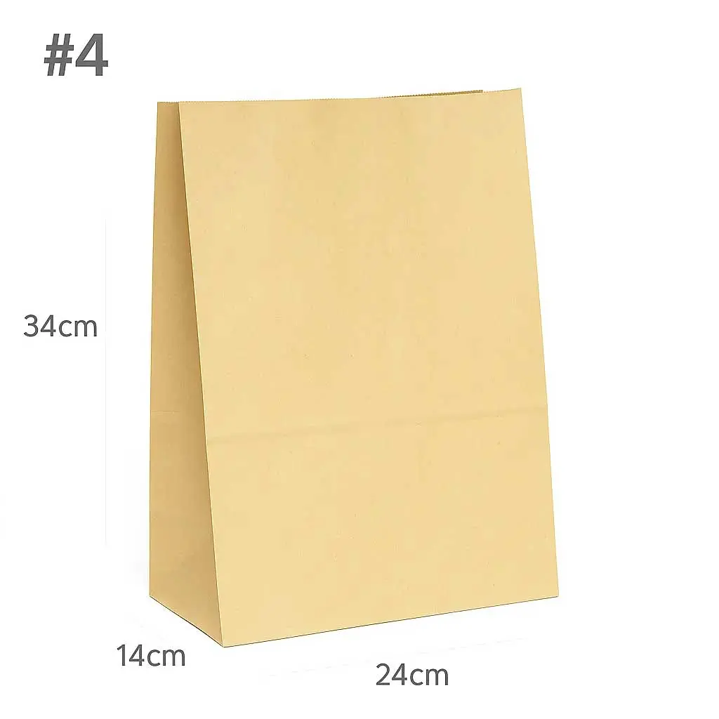 [042064] #4 Kraft Paper No Handle Bag 200/ctn