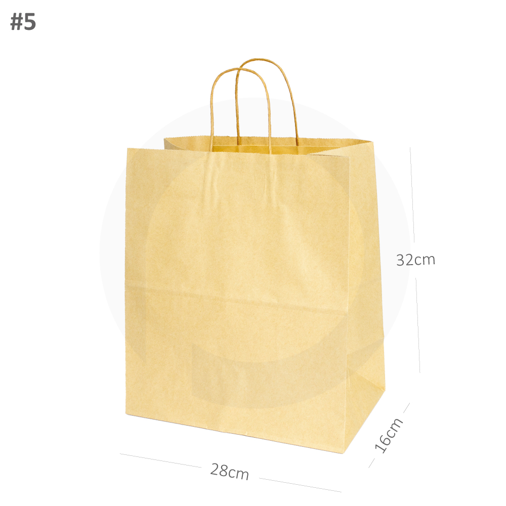 [042066] #5 Kraft Paper Twisted Handle Bag 200/ctn