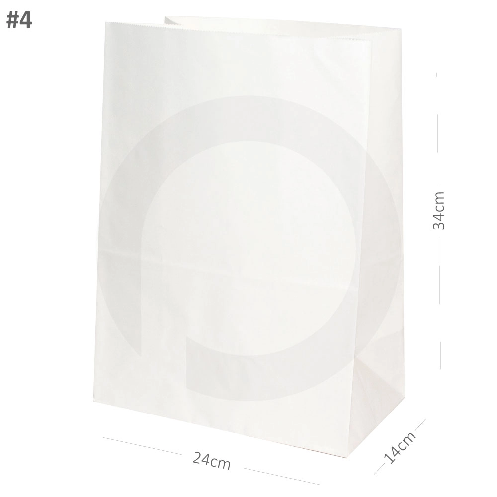 [101004] #2414 White Paper No Handle Bag 200/ctn