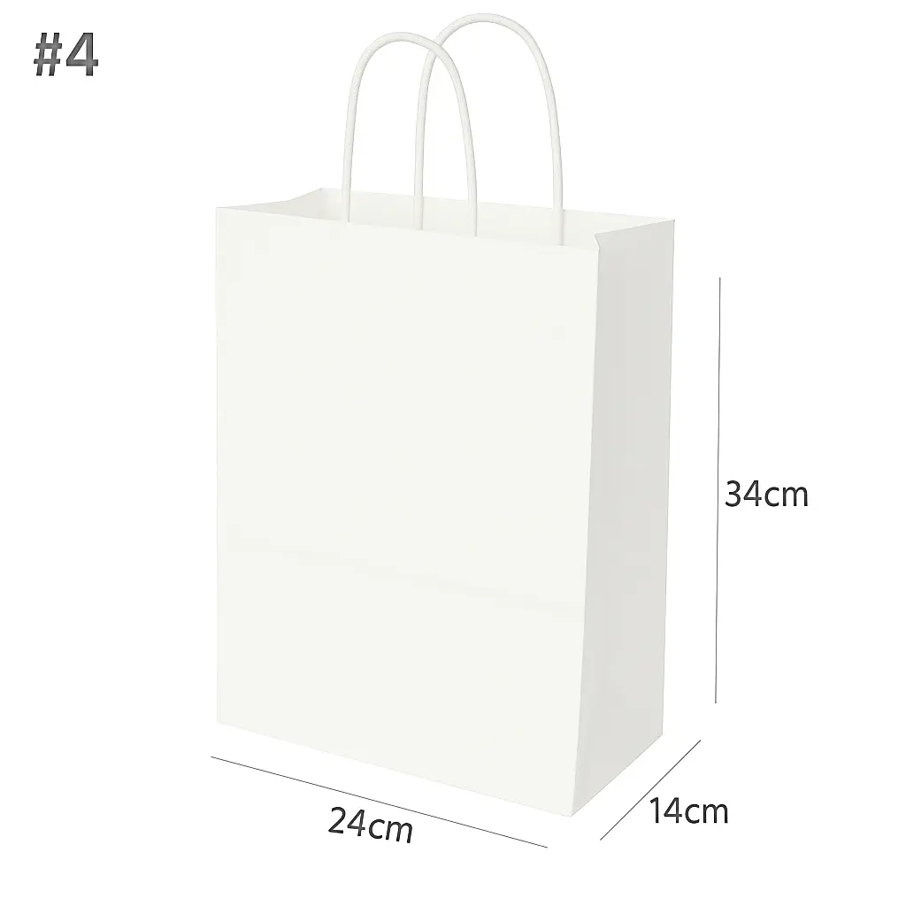 [101023] #4 White Paper Twisted Handle Bag 200/ctn