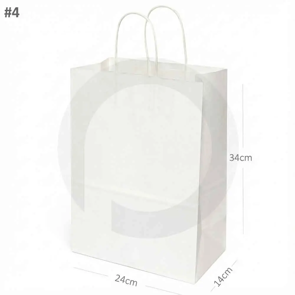 [101023] #4 White Paper Twisted Handle Bag 200/ctn
